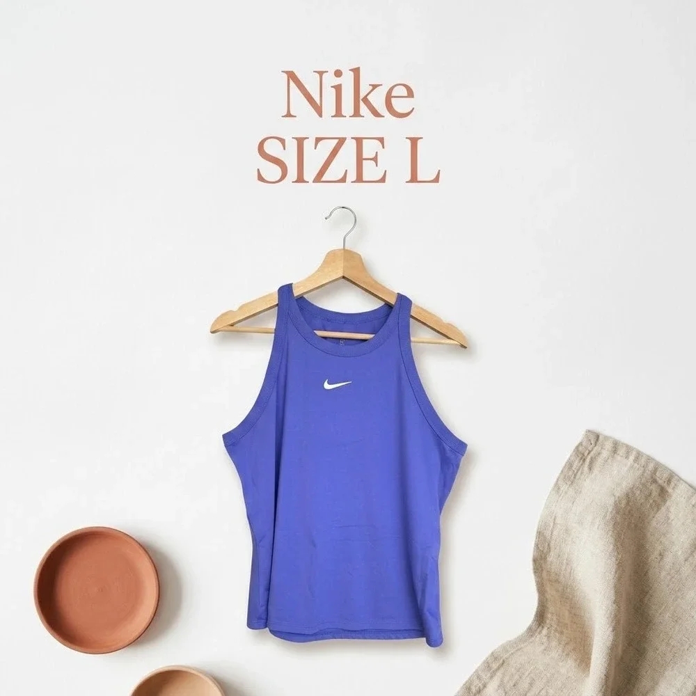 Nike Court Dri-FIT Tennis Tank Top Women's L Purple Sporty Athleisure