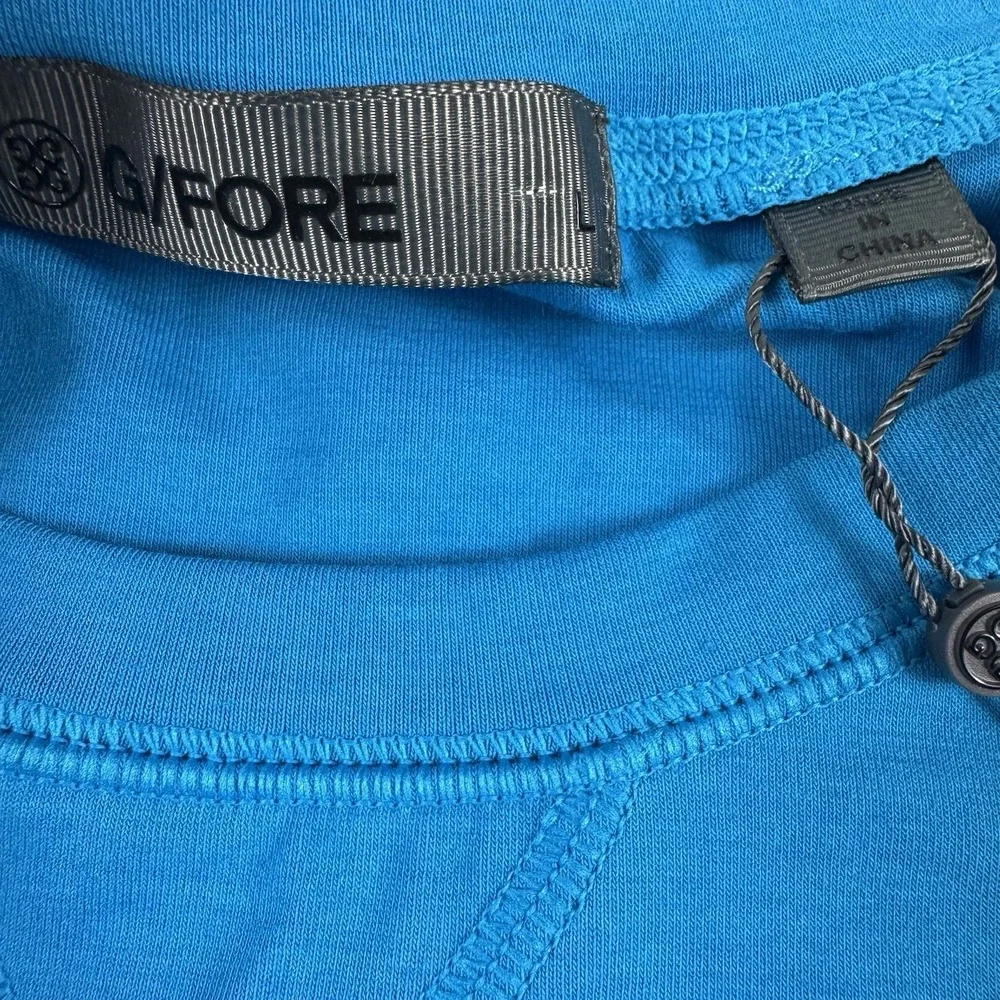 G/FORE Luxe Crewneck Mid Layer Golf Pullover Light Blue Size L NWT 125$