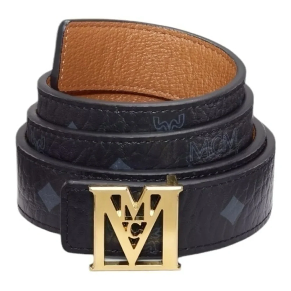 MCM Reversible Belt -MENA M REVERSIBLE BELT 2.5 CM IN‎ VISETOS Size 100