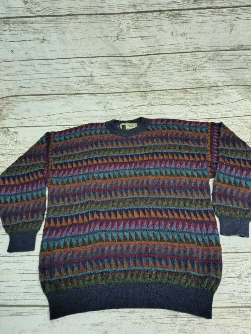 Alpaca's Best Peru 100% Baby Alpaca Geometric Sweater Size L