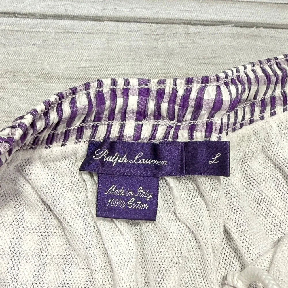 Ralph Lauren Purple Label‎ Swim Trunks Shorts Mens L Purple Check Bathing Suit