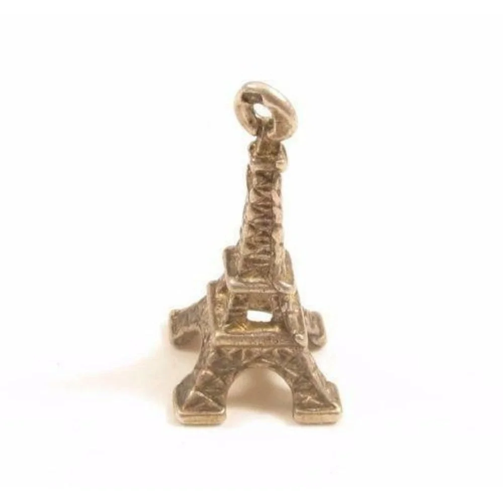 Vintage Paris France Sterling Silver 925 Eiffel‎ Tower Building Charm*Travel