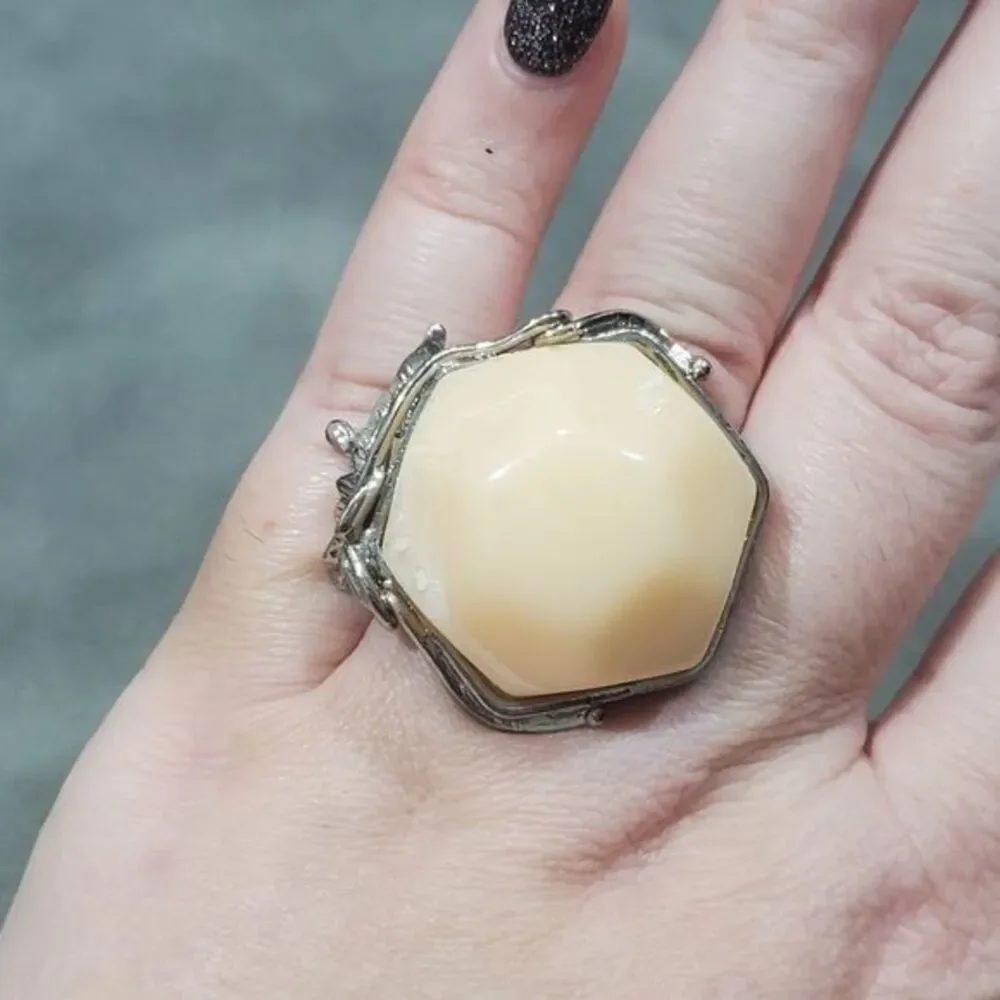 Large statement silver‎ ring size 9