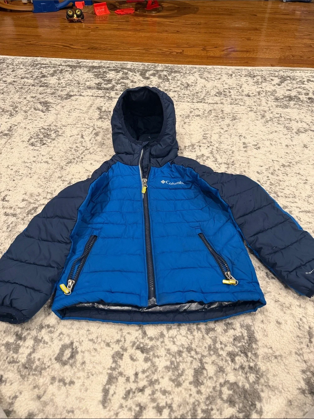 Columbia Two-Tone Blue Hooded Puffer Jacket for Kids