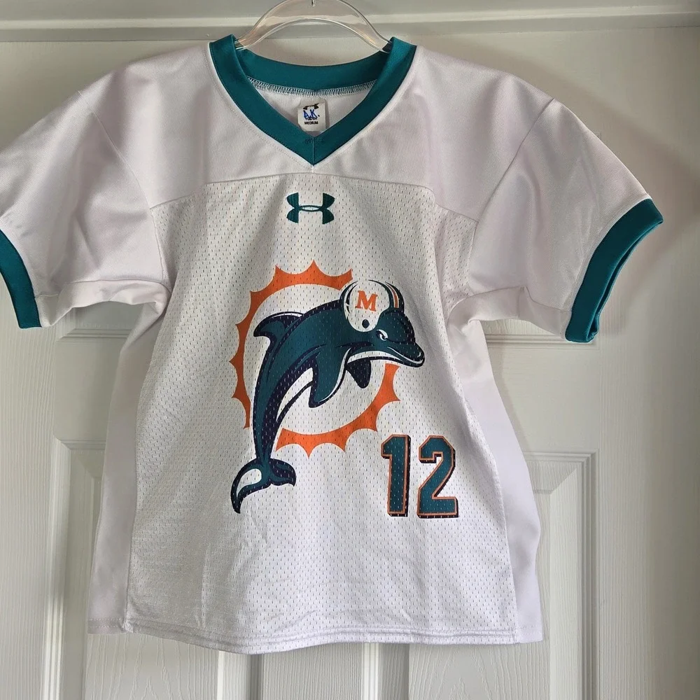 Miami Dolphins‎ Under Armour Jersey Number 12 Youth Size Medium Dolphin Academy