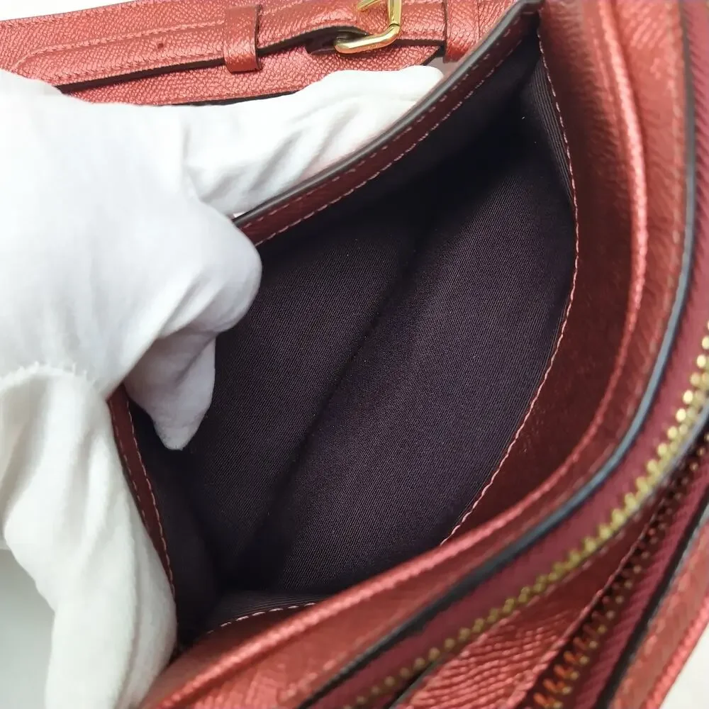 Coach red leather