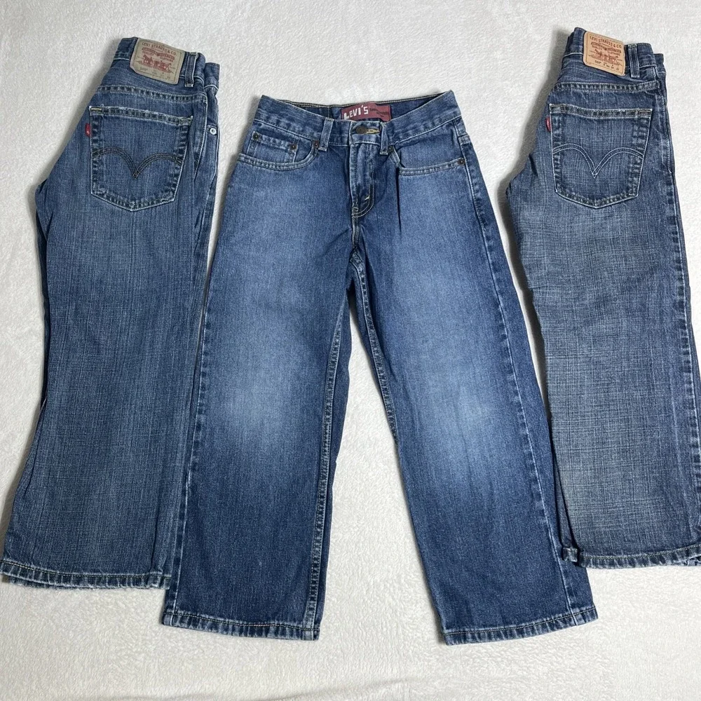 Levi's 569 Jeans 3 Pairs‎ Boy's 8 Reg Loose Straight 24 X 22 Cowboy Rodeo EUC