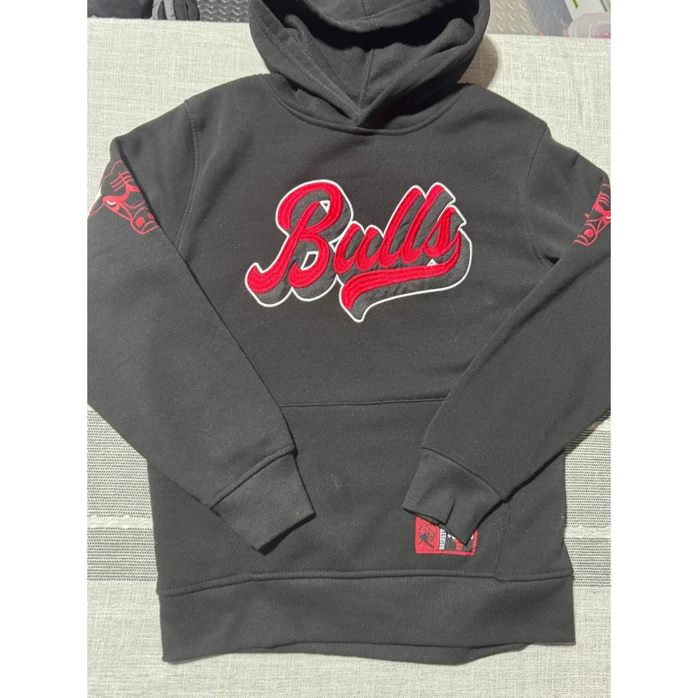 Kids Chicago Bulls NBA‎ Basketball Hoodie Sweatshirt Size 10-12 Black Red