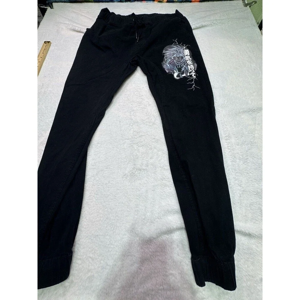 Ring of Fire Anime Joggers in Black  Extra Large Pockets With‎ Graphic Image