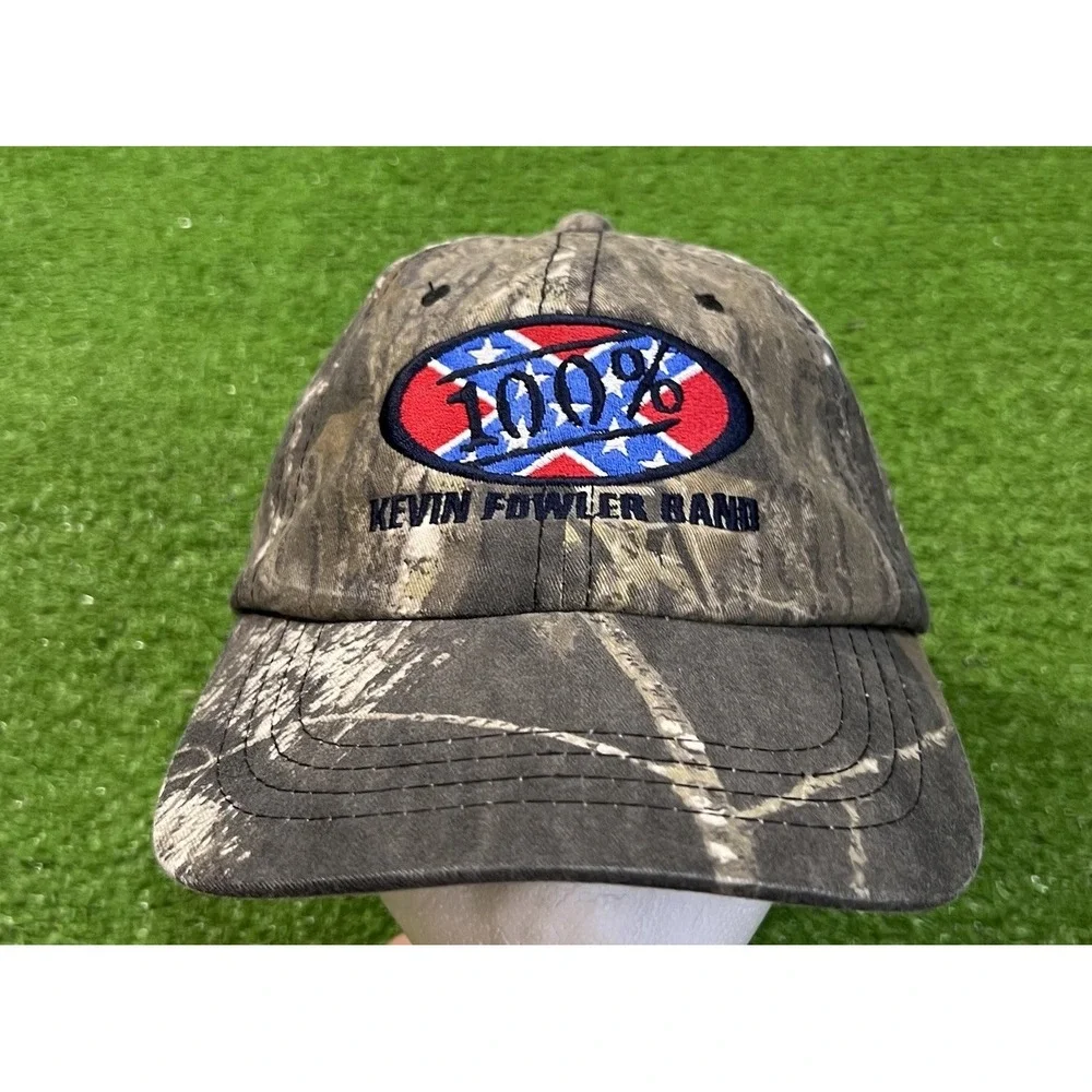 Vintage Mossy Oak Camo‎ Hat 90s Texas Country Concert Merch Kevin Fowler KFF