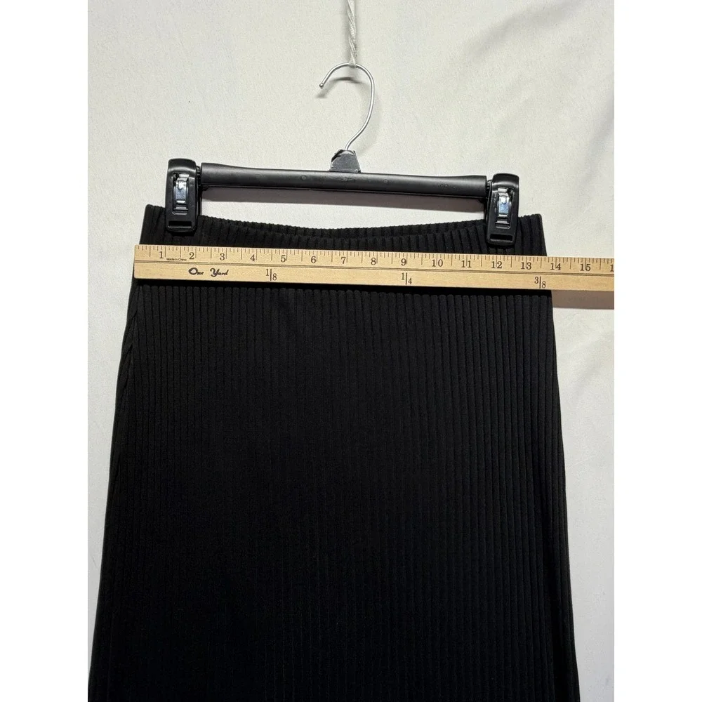 Old Navy Straight &‎ Pencil Fitted Ribbed Knit Midi Skirt Womens S Black Stretch
