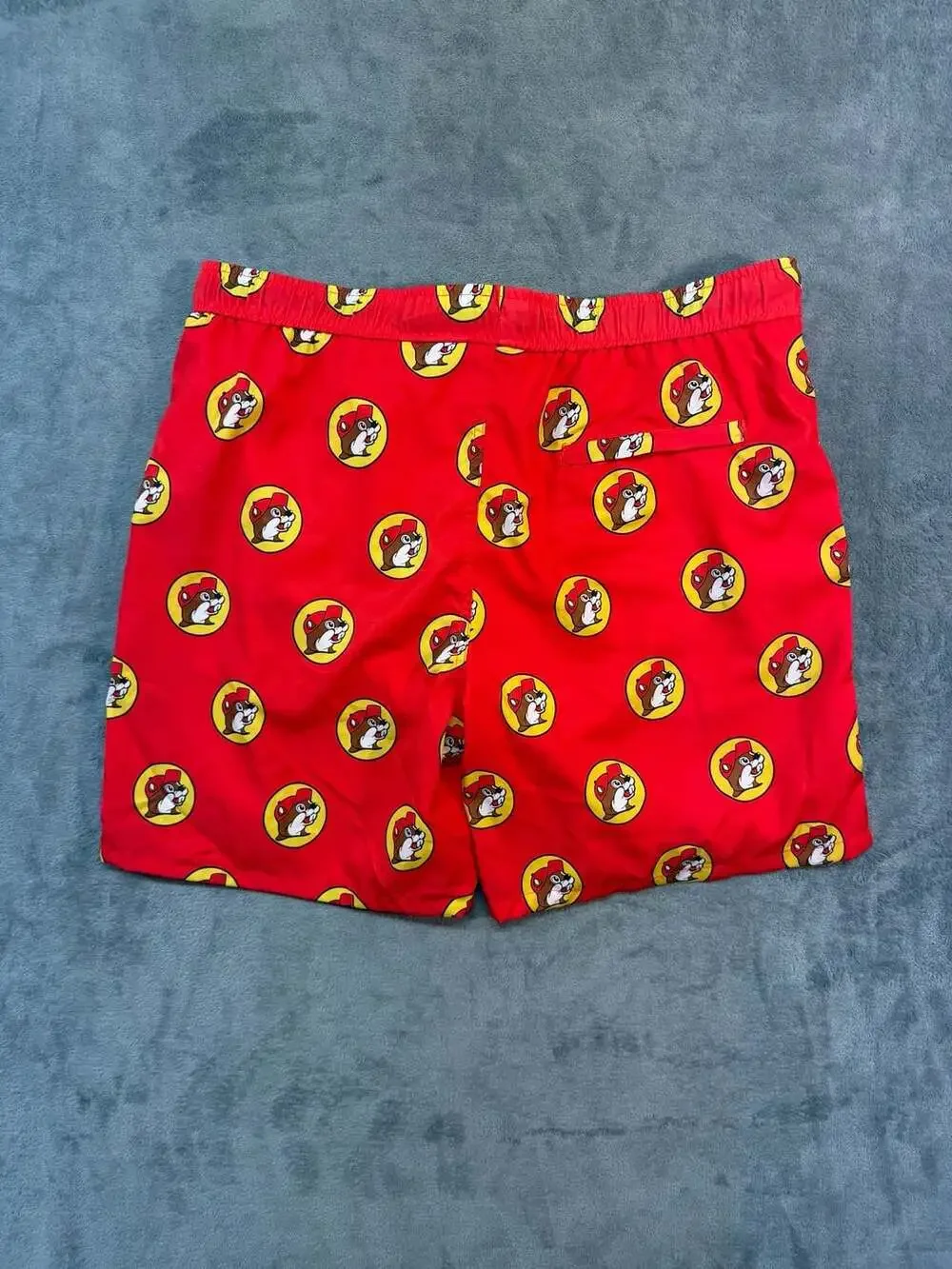 Buc-ee's Red Mania Beaver Logo Swim Shorts 2XL