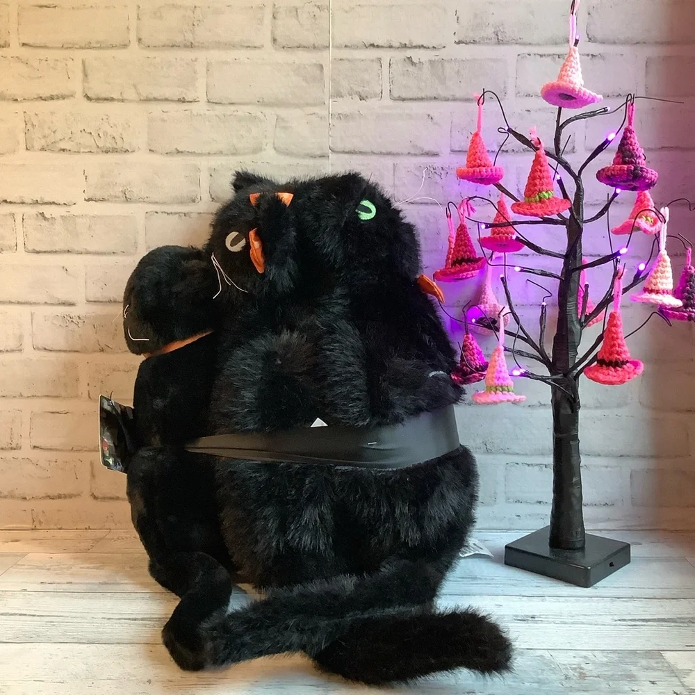 CR CURIOUS BY CYNTHIA ROWLEY 3рс Black Cat Family Halloween Pillows