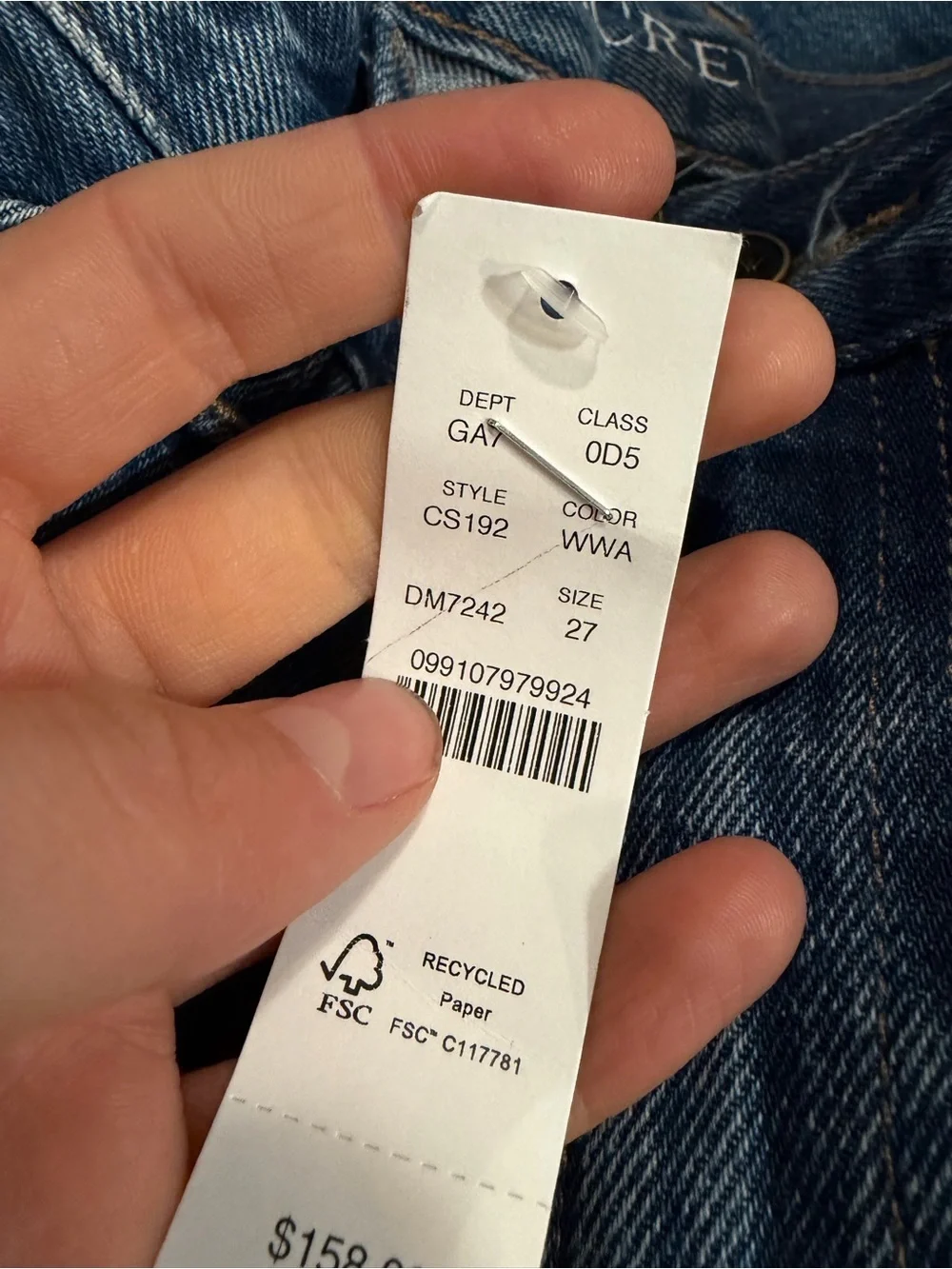 J. Crew stitching next