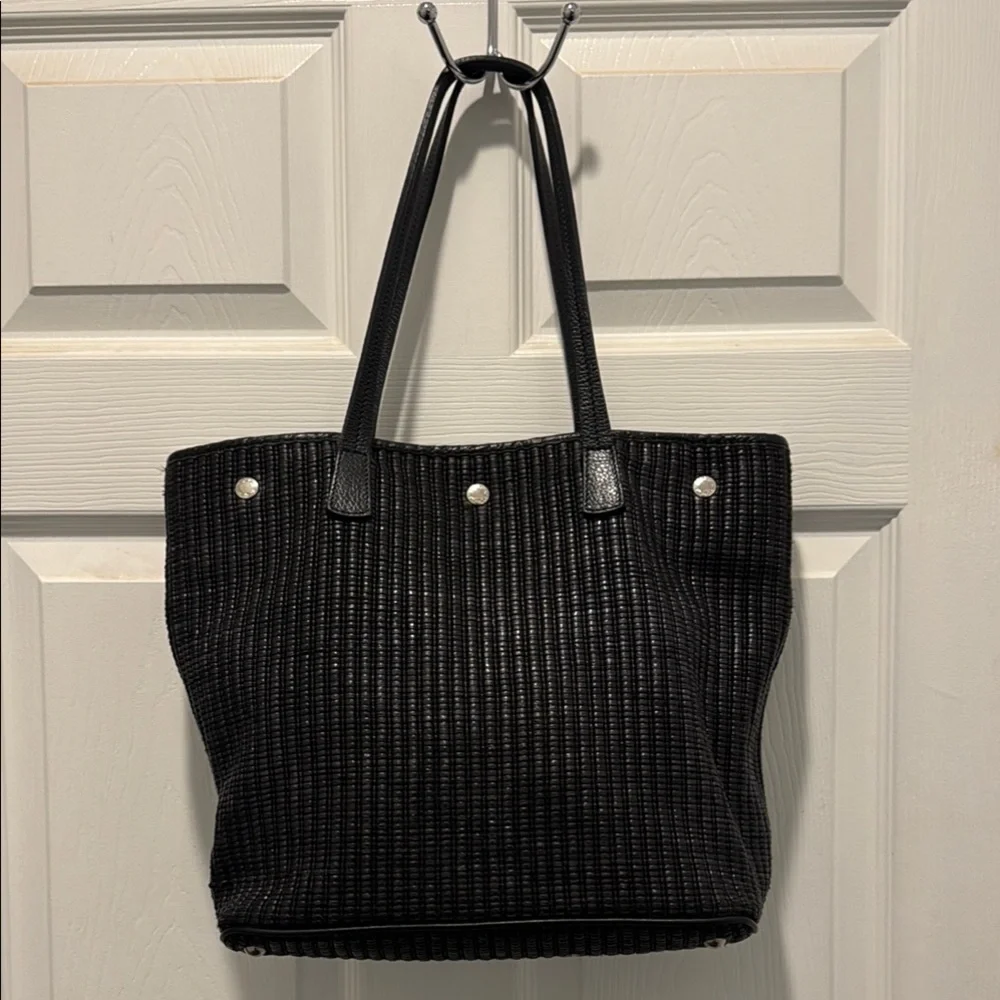 Furla Black and Silver Textured Tote‎ Bag