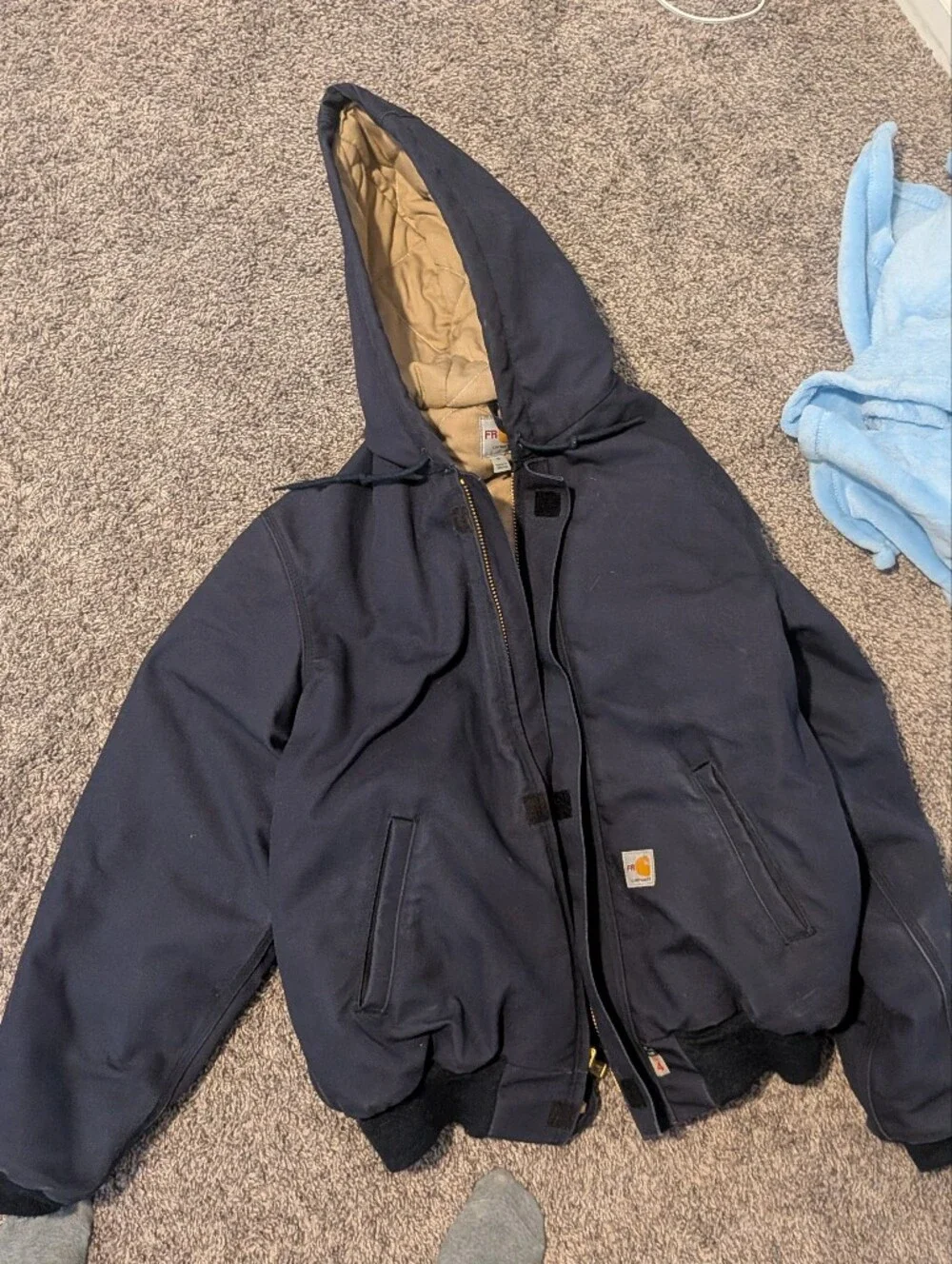 Carhartt Navy Hooded FR Coat