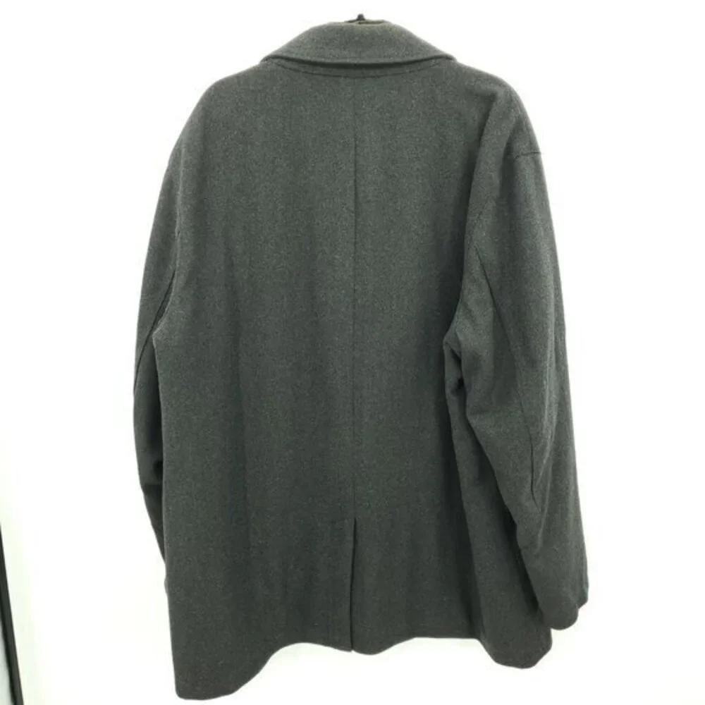 TUMI Tech Grey Wool Insulated Quilt Lined Zip-Up Jacket/Pea Coat XXL