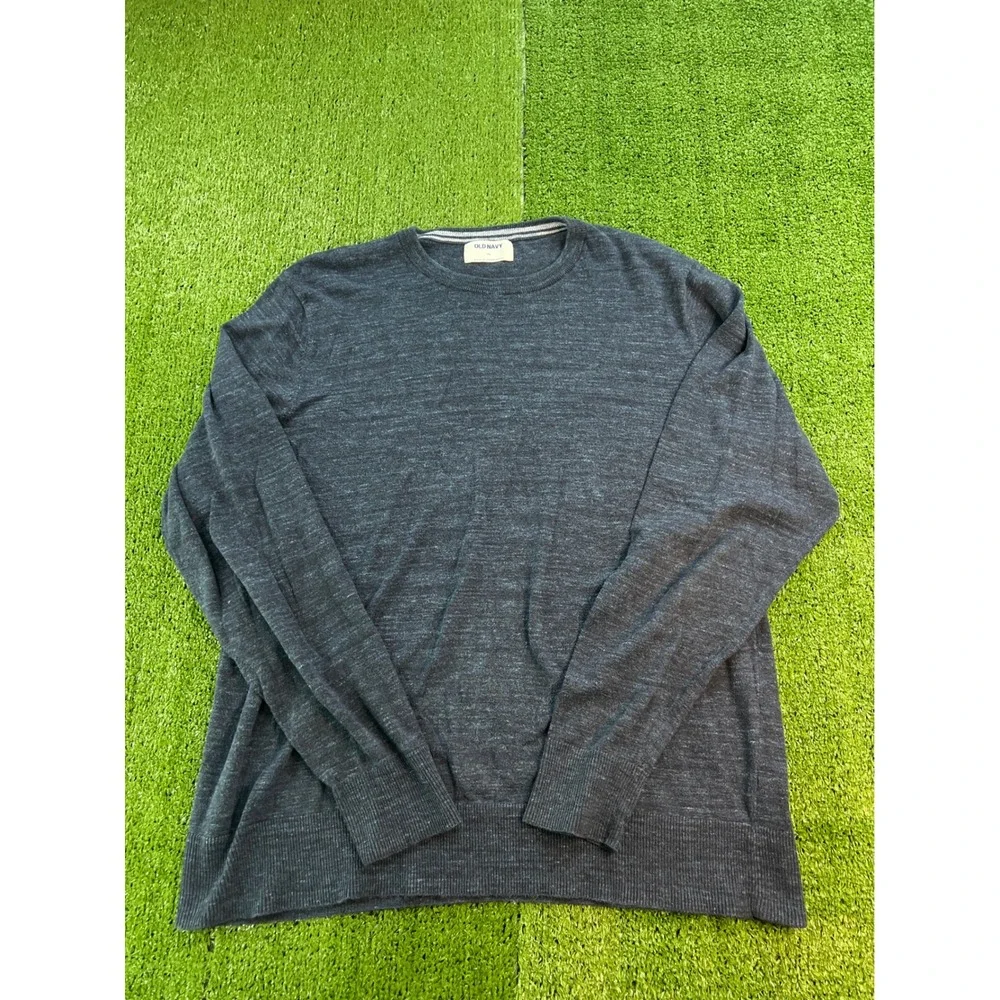 Old Navy Mens Gray Heathered Long Sleeve Crew Neck‎ Knit Pullover Sweater XL