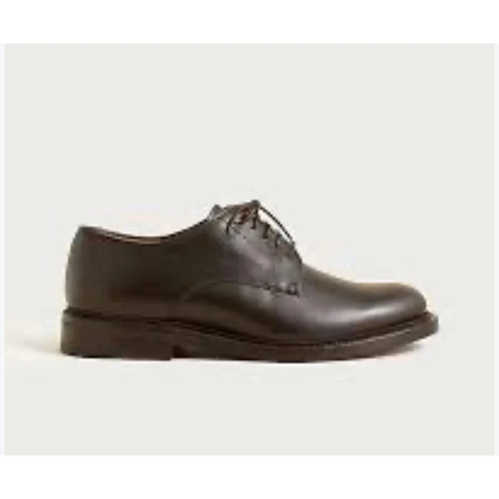 J.Crew Ludlow Dark Brown Pebbled Leather Lug Sole Derby Shoes Mens 7.5 5220