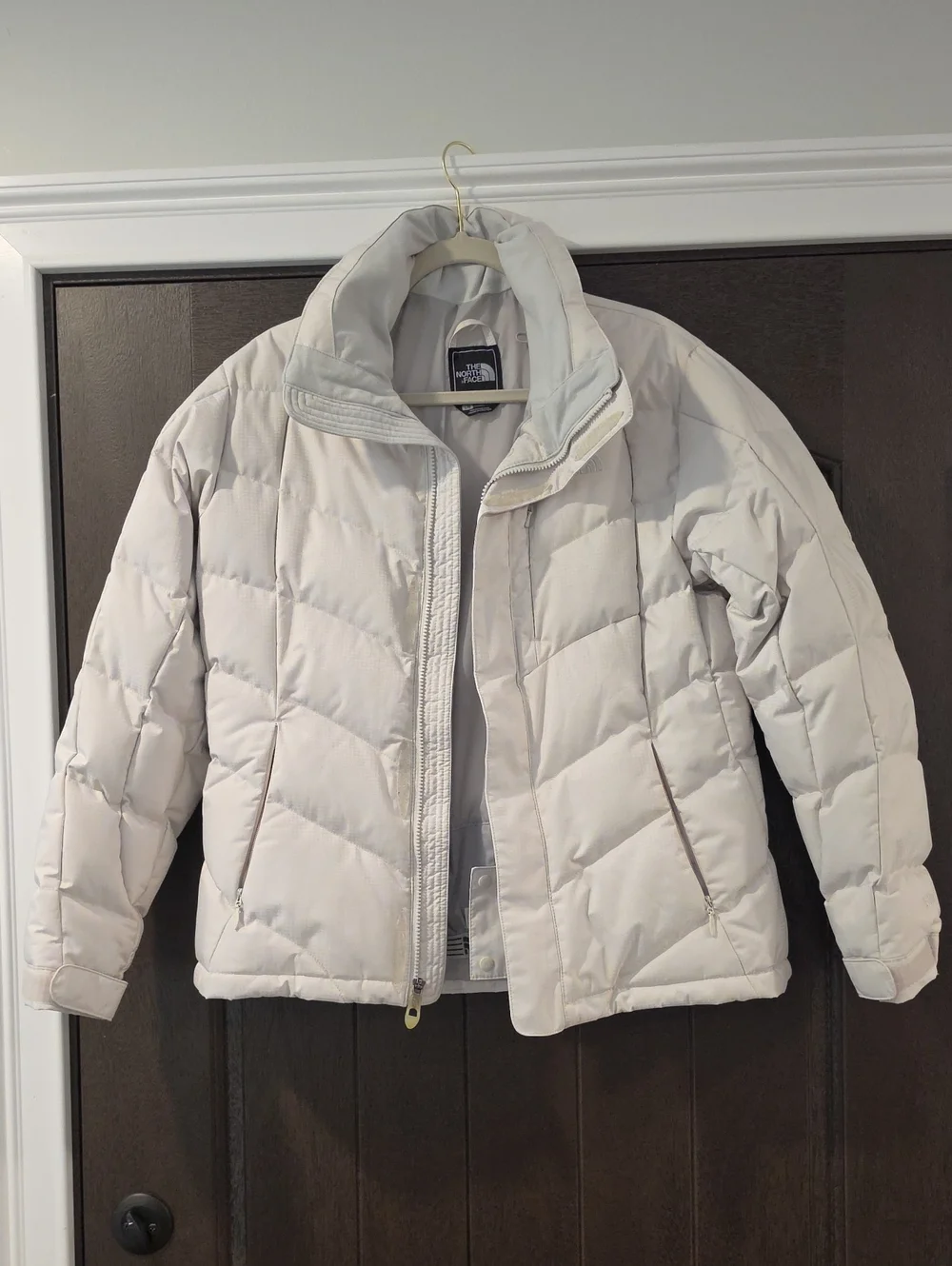 The North Face Women's Light Beige Quilted Puffer Jacket
