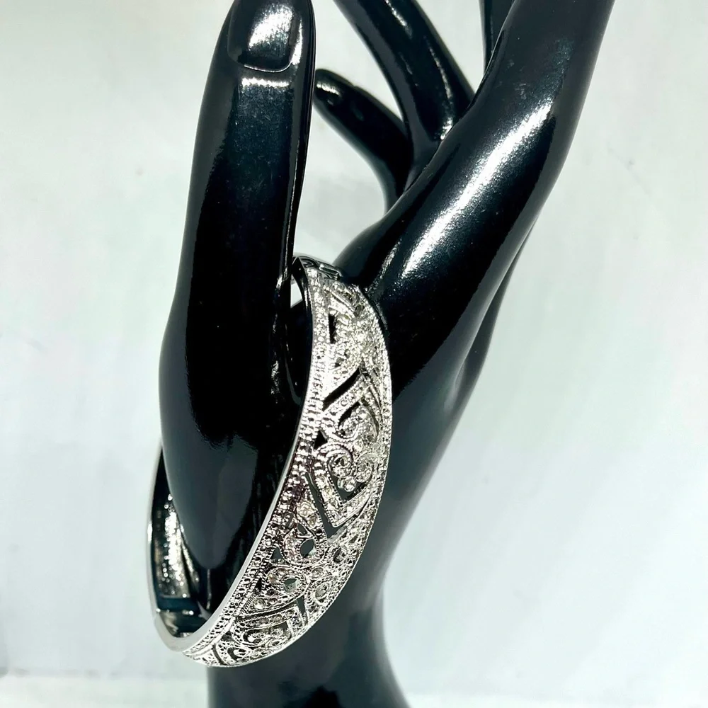 Austrian Crystal Filigree Bangle Bracelet