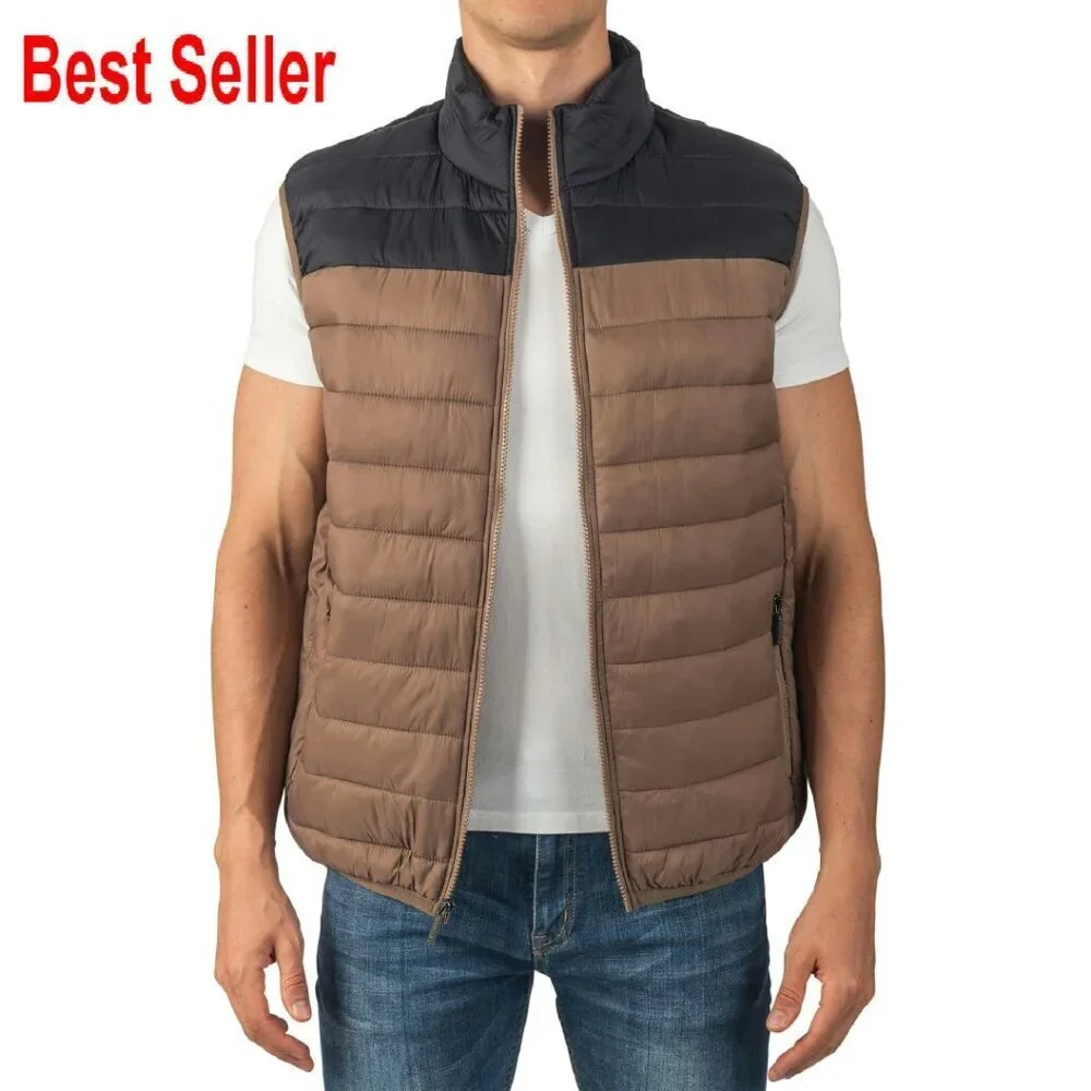 Men's Puffer Vest Down Alternative Water Resistant Packable Versatile Layer