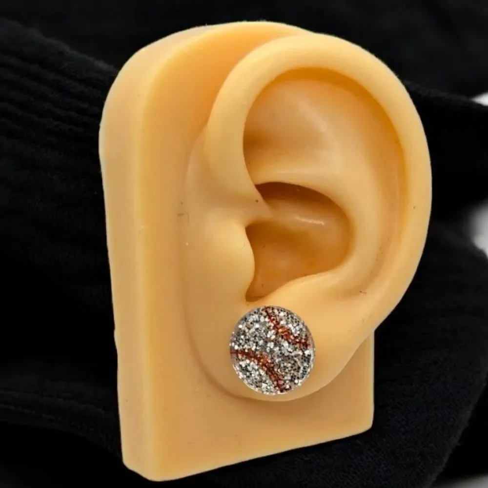 Boutique baseball earrings silver