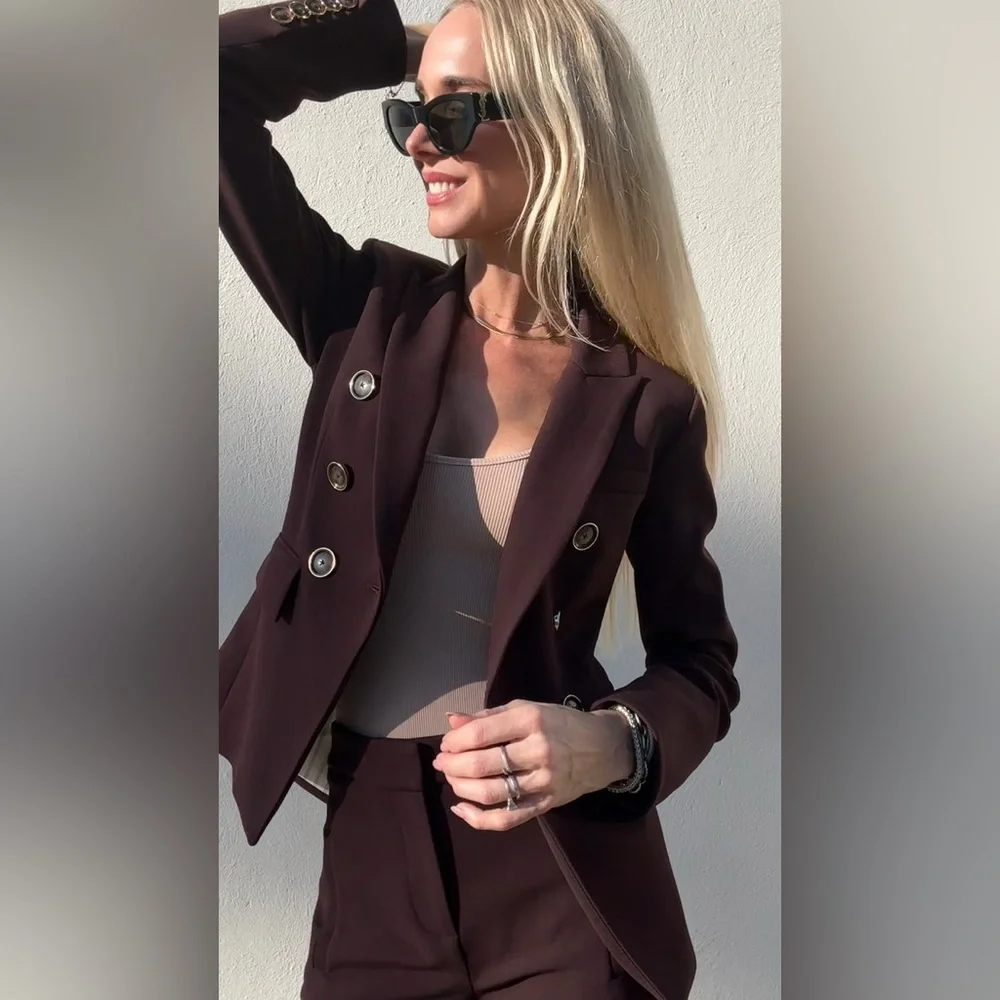 NWT $798 Veronica Beard Miller Double-Breasted Dickey Jacket
