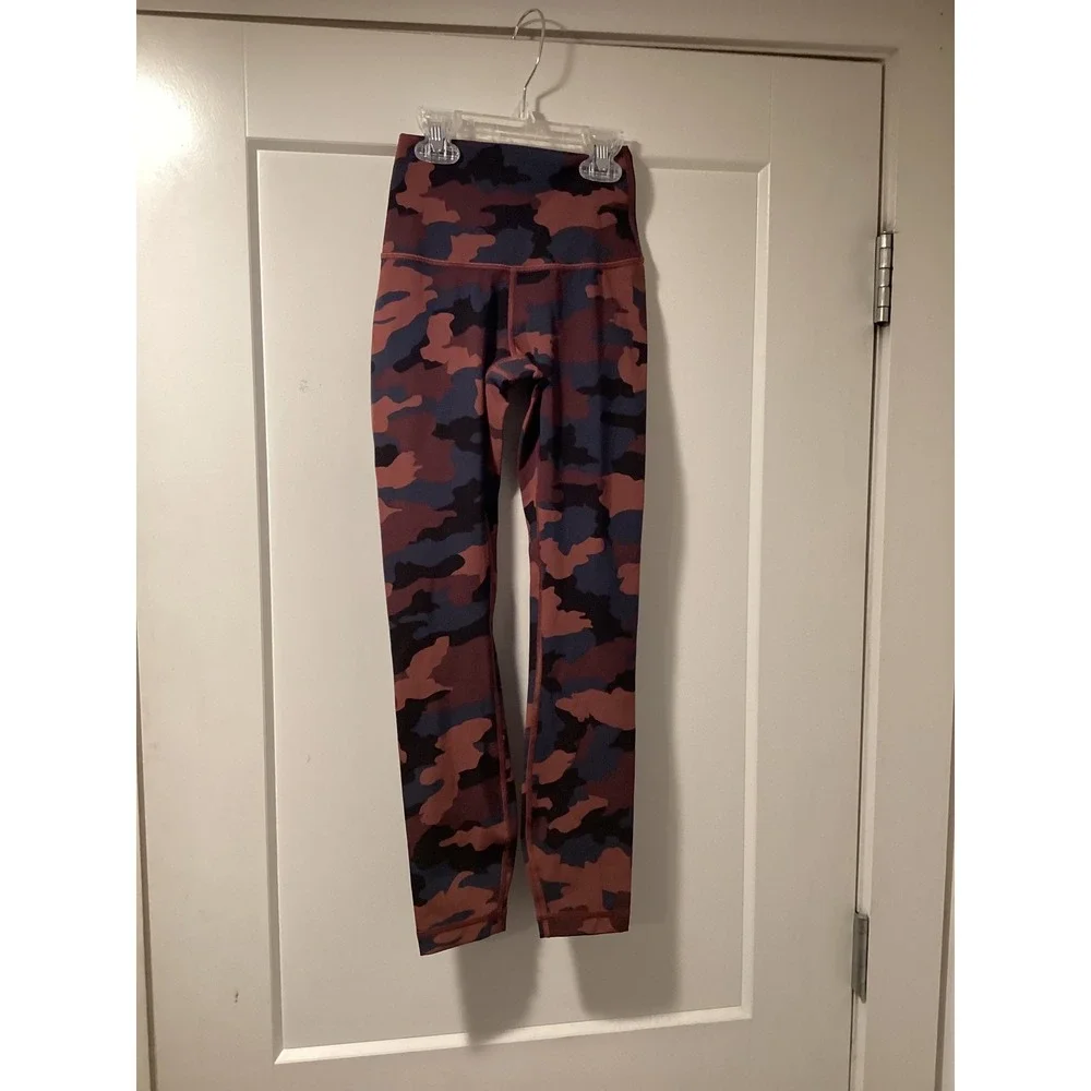 Lululemon‎ Wunder Train High Rise Leggings Camo Brier Rose Multi 6