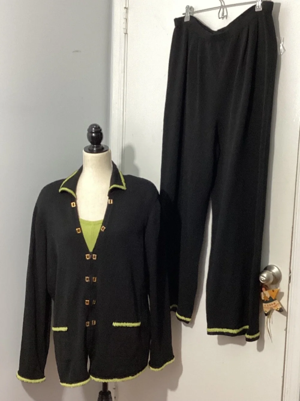 VTG THE MICHAEL COLLECTION 2X KNIT WOOL BLEND 3 PIECE PANT SUIT LUXURY OLD MONEY