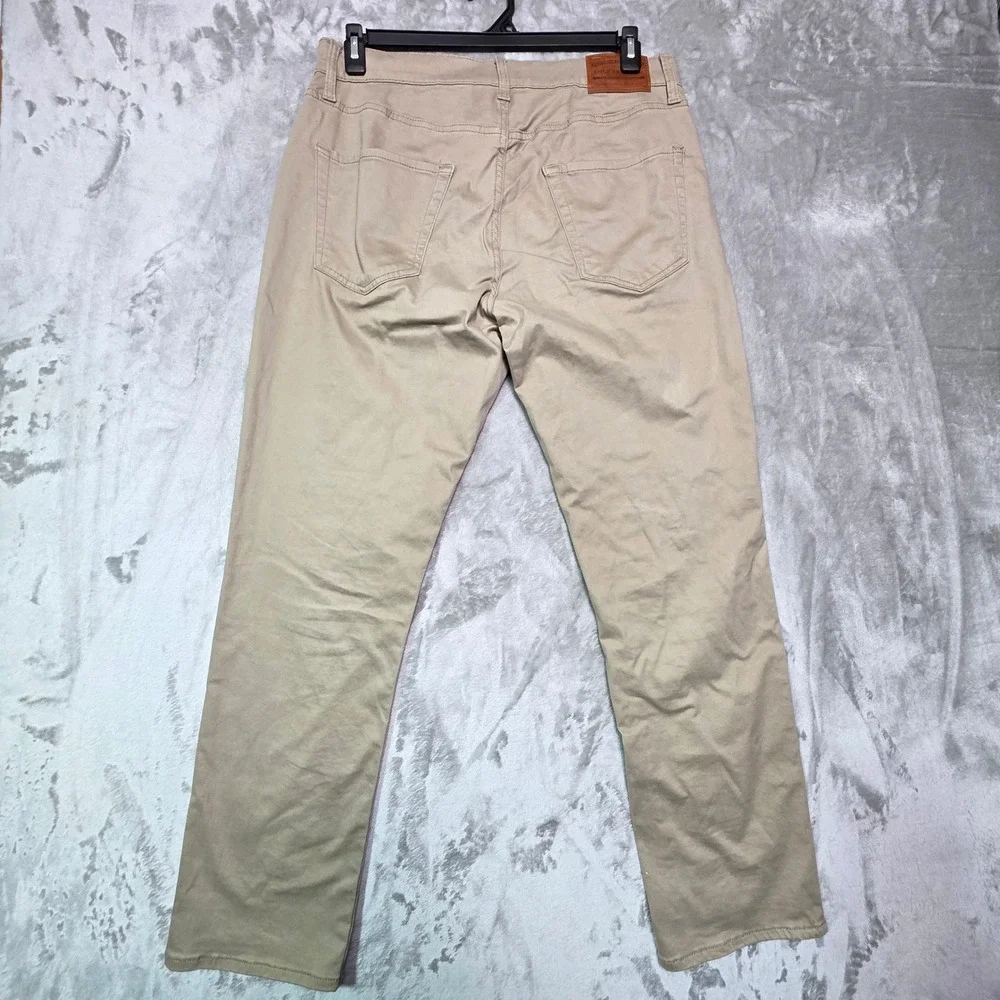 Lucky Brand 410 Athletic Straight Khaki Pants Mens 34x30 Tan Stretch Cotton