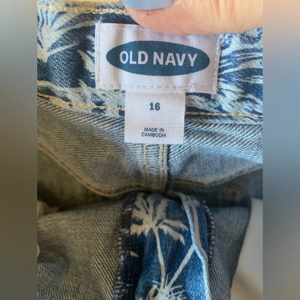 Old Navy Pineapple Print Girls Jean Shorts