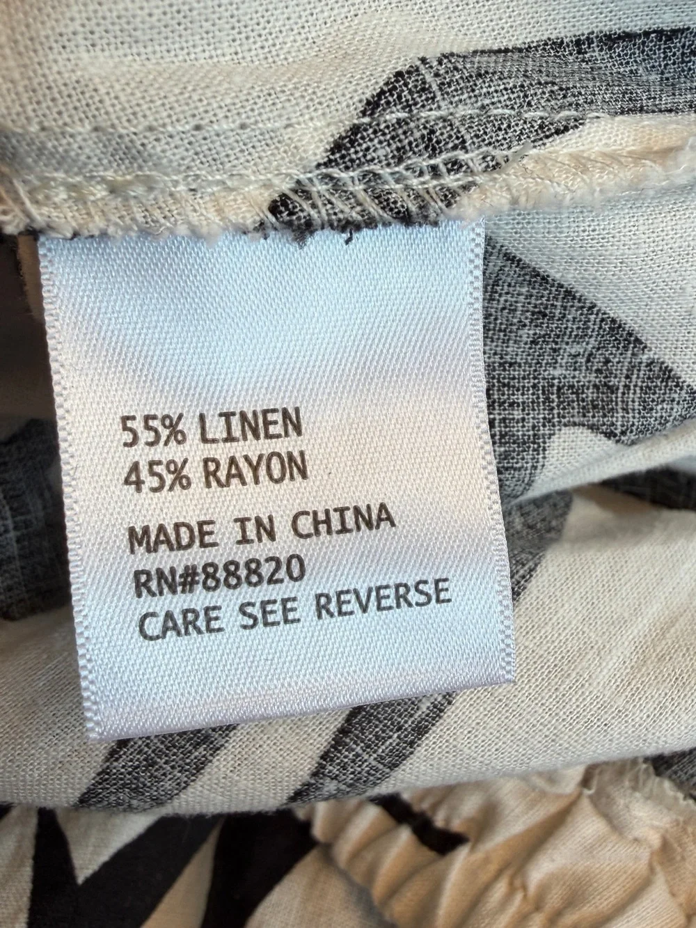 Rachel Zoe fabric me tag