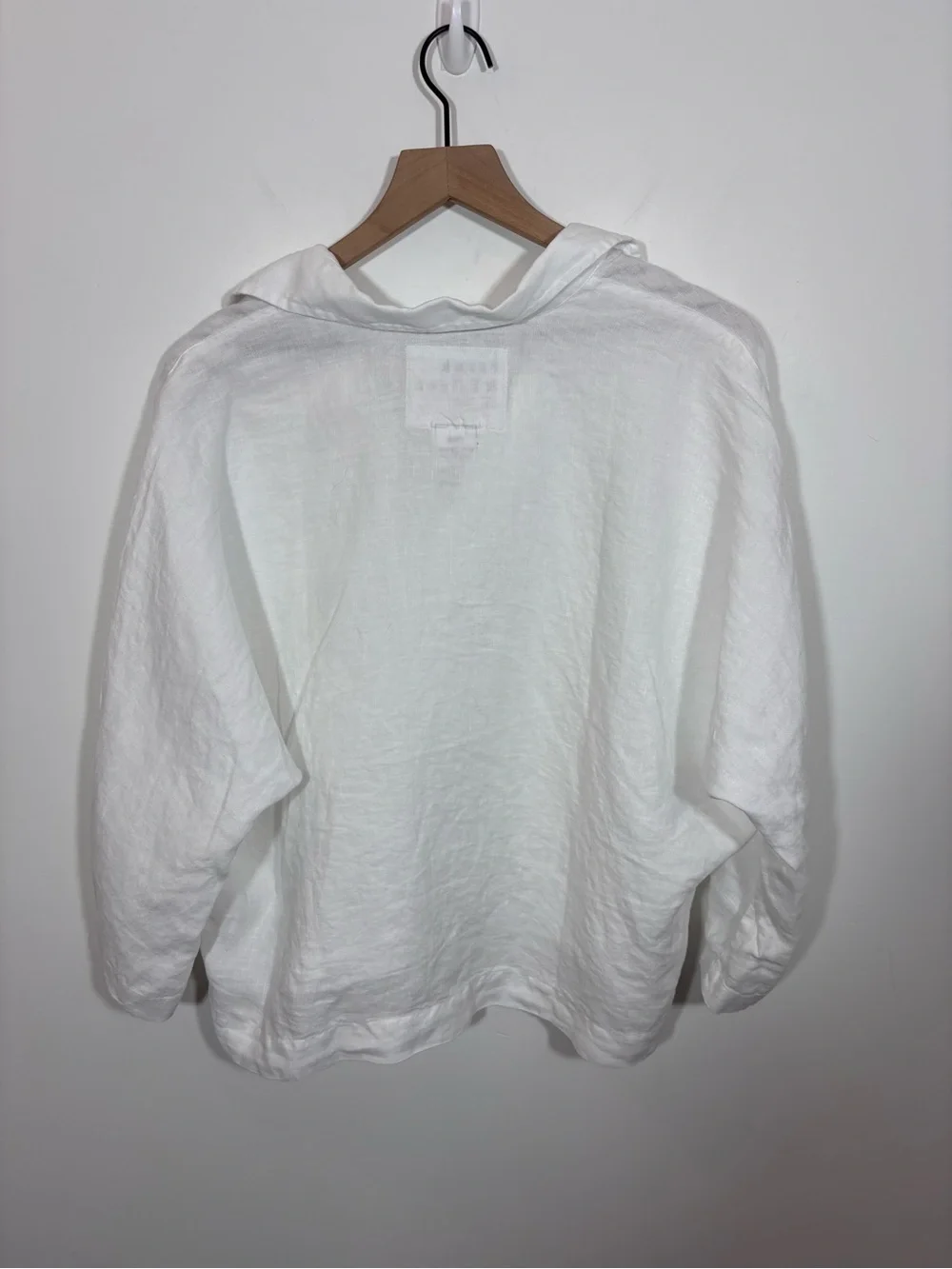 Frank & Eileen GABI Popover Shirt Medium White Linen flowy laidback lagenlook