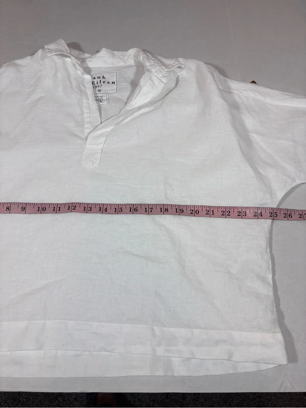 Frank & Eileen GABI Popover Shirt Medium White Linen flowy laidback lagenlook