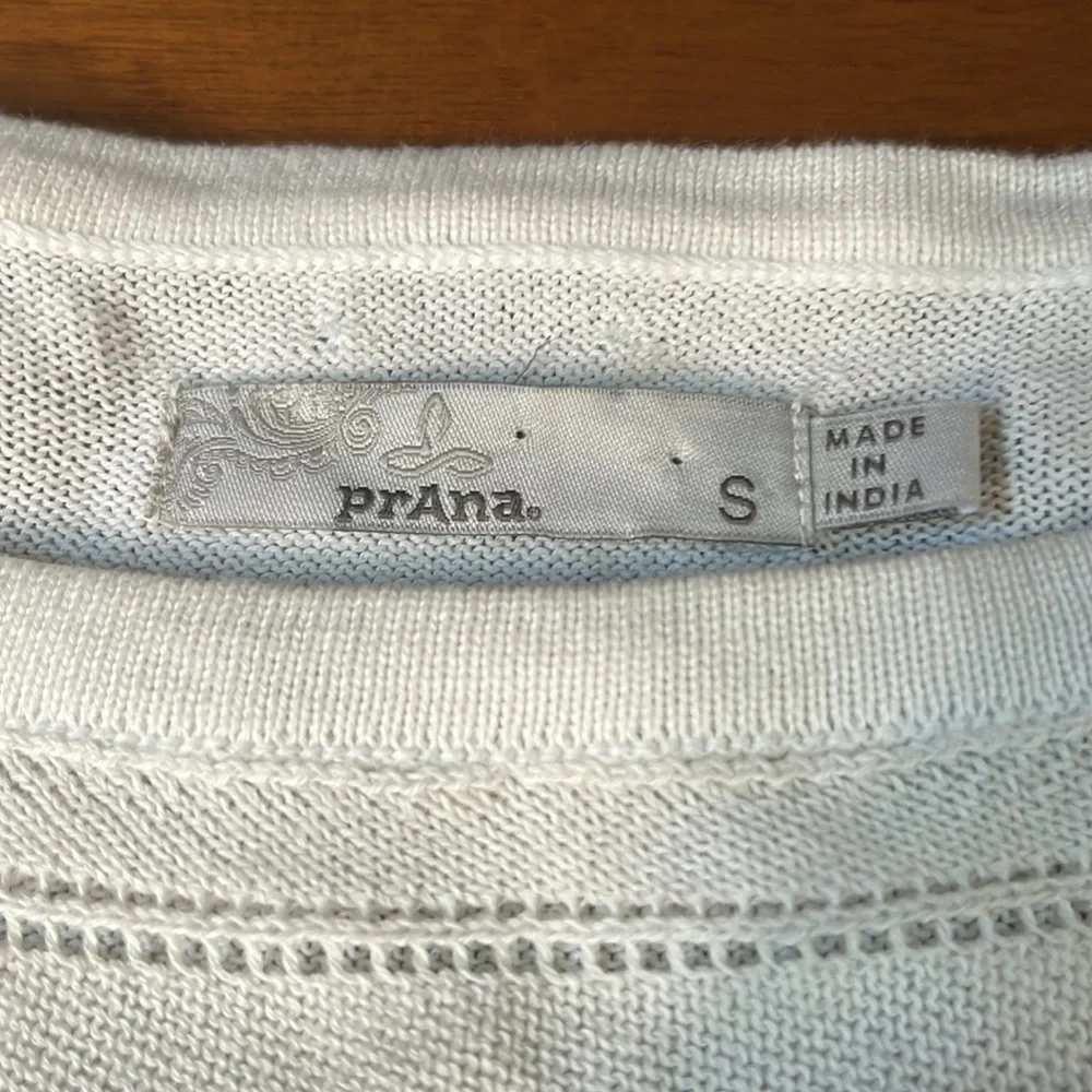 Prana Cream Knit Long Sleeve Top Lightweight Sweater Small