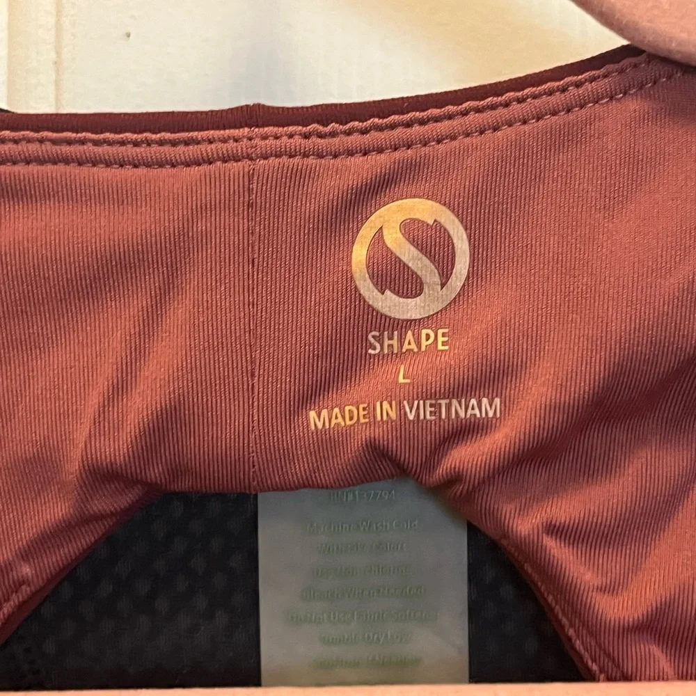 NWT Shape Blaze Tank w/ Sports Bra - Black/Port (Burgundy) - Sz Large