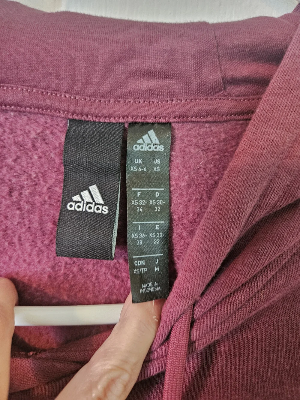 adidas size deep hoodie