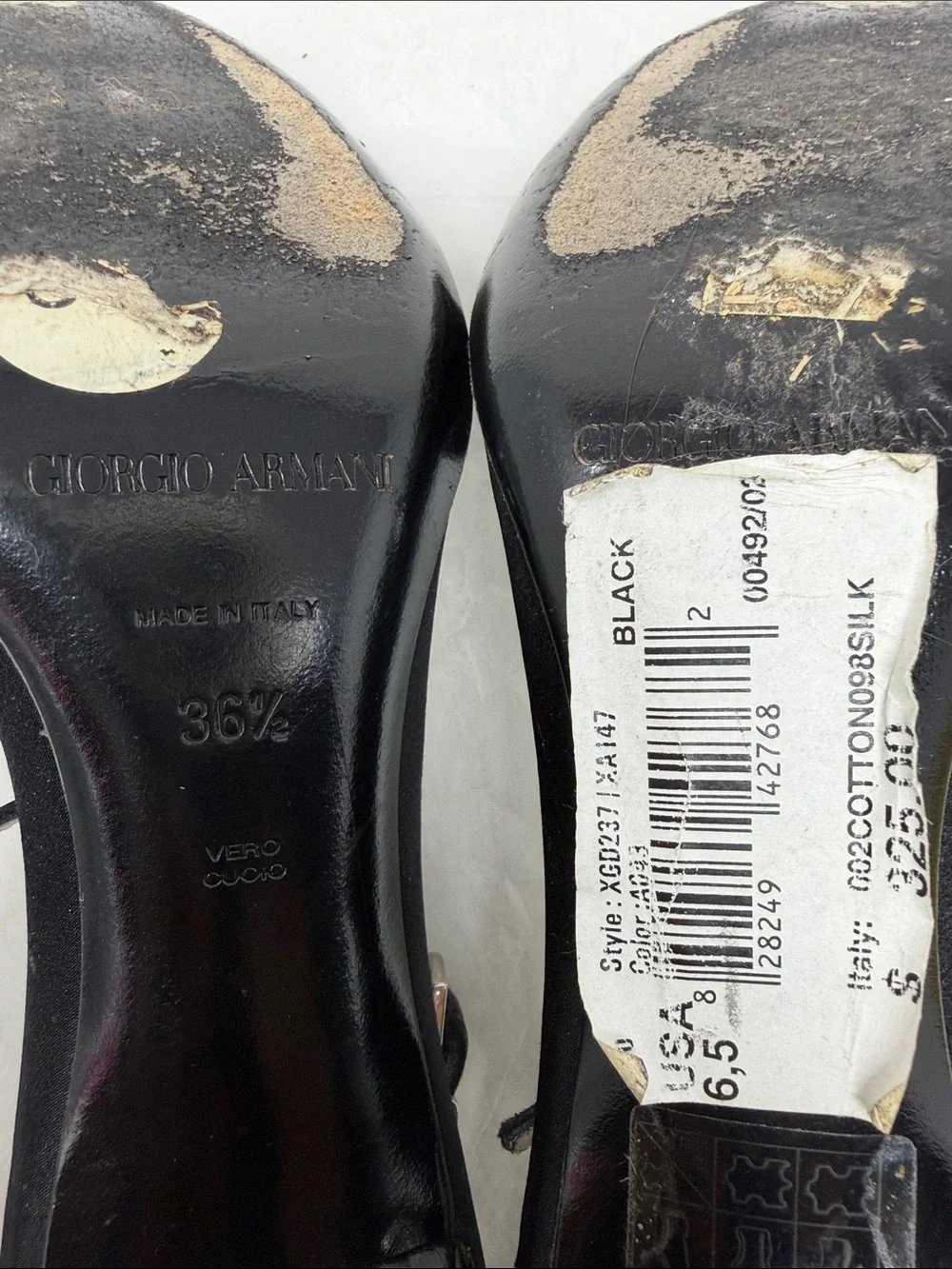 Giorgio Armani Black Embroidered Floral Ankle-Strap Sandals Size 36.5