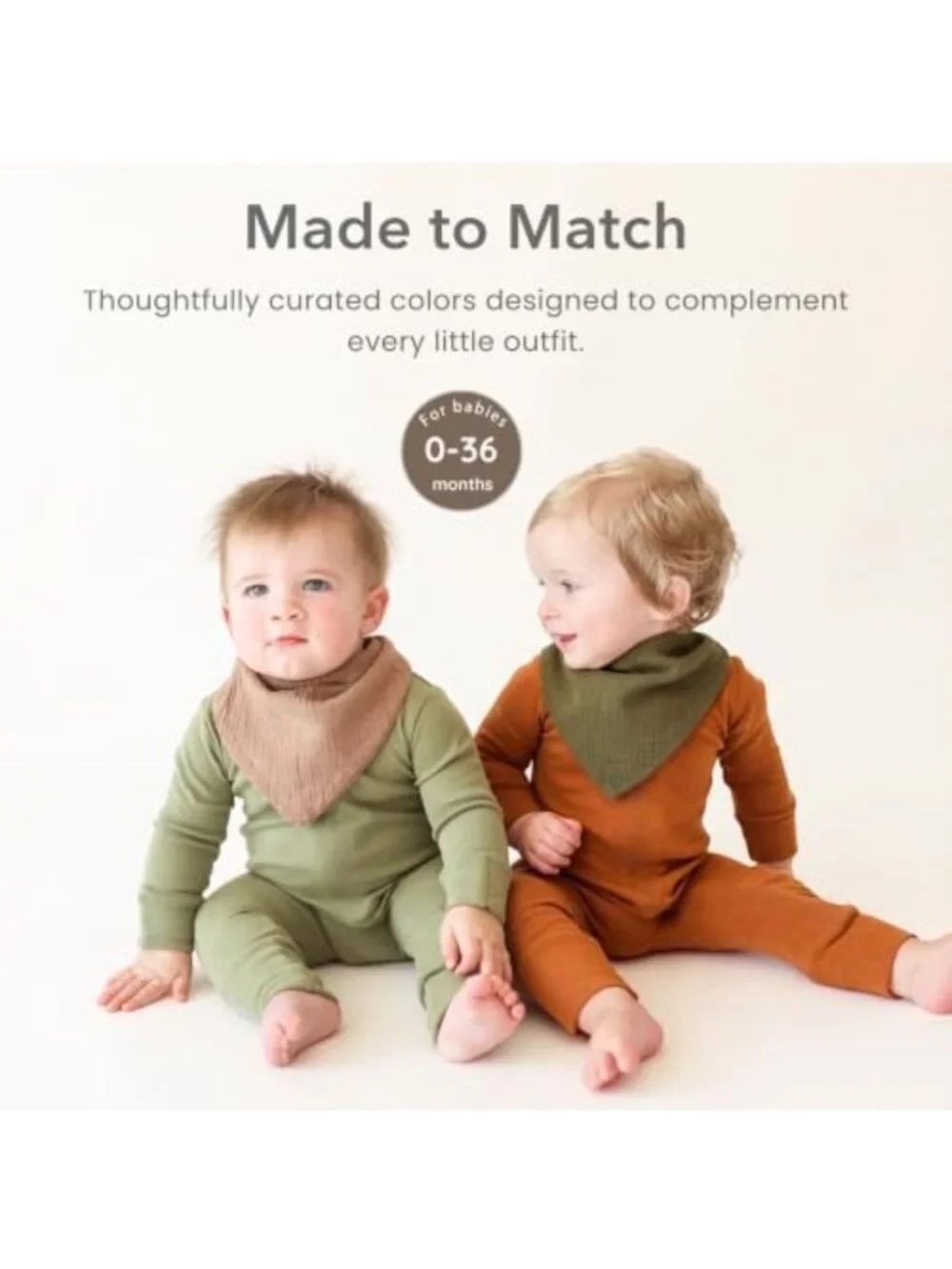 10 Pack Baby Muslin Bandana Bibs for Drooling, Teething, Soft & Absorbent
