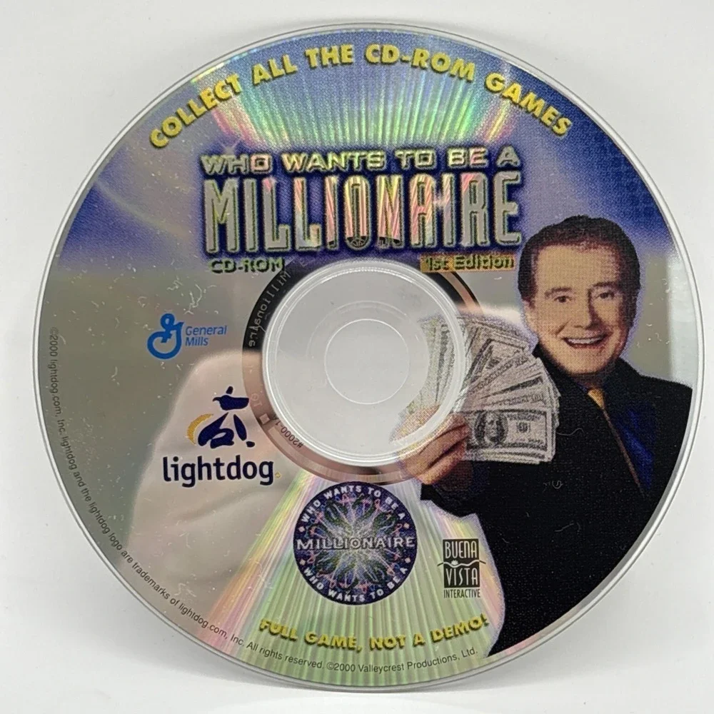 Who Wants to Be a Millionaire CD-ROM 1st Ed General Mills Cereal‎ Promo PC Game