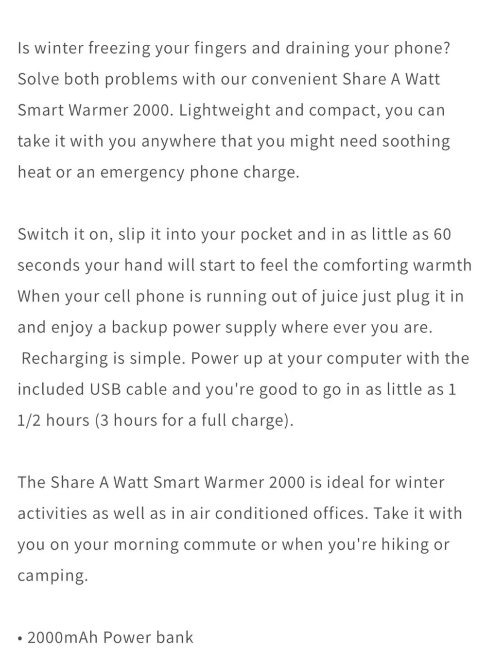 P3 Internacional smart warmer
