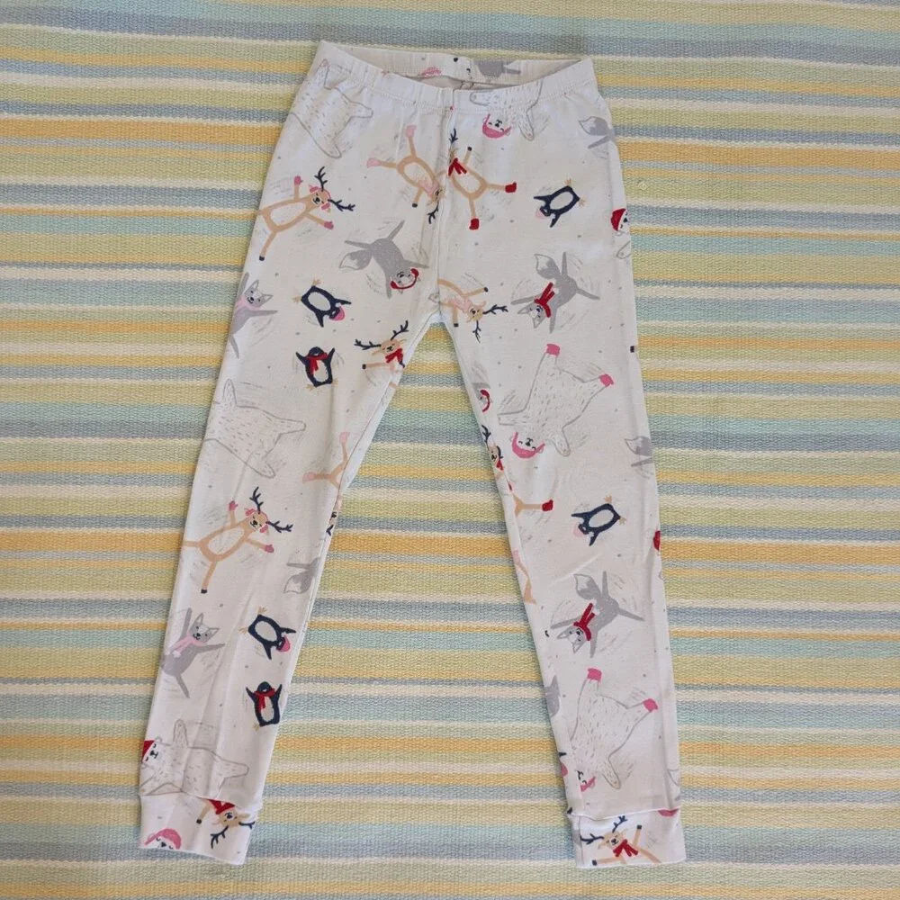 ⭐ Gymboree Winter Snow Print Knit Pajamas PJS Set Size 7