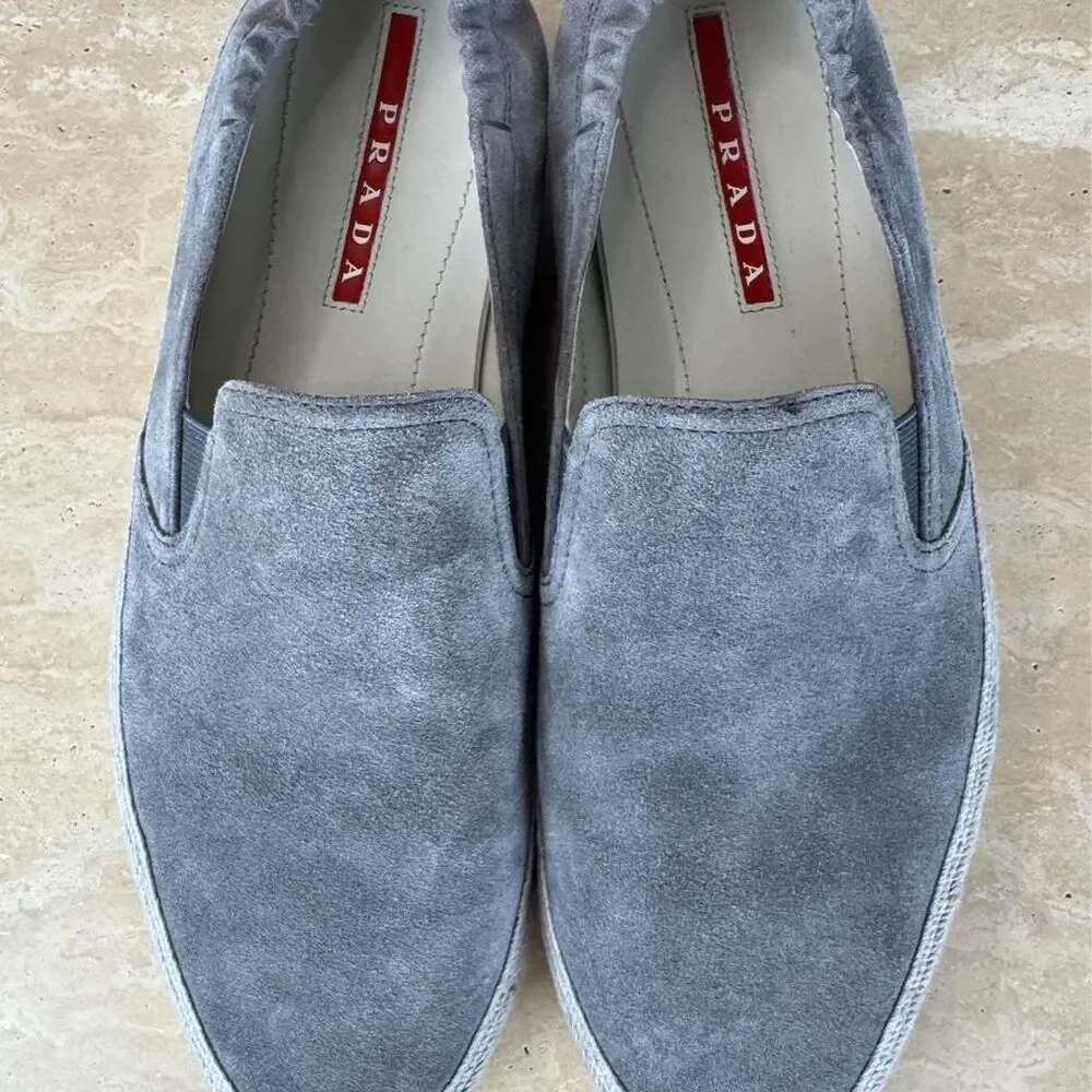 Prada Men's Grey Boat-shoes