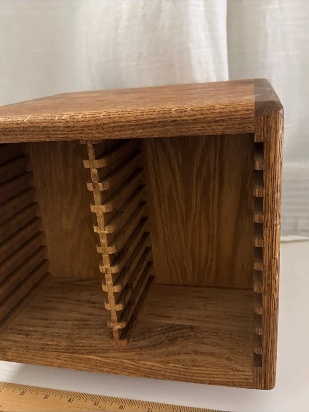 Vintage 90s Wooden CD 40 Slot Shelf Organizer Swivel Natural Brown