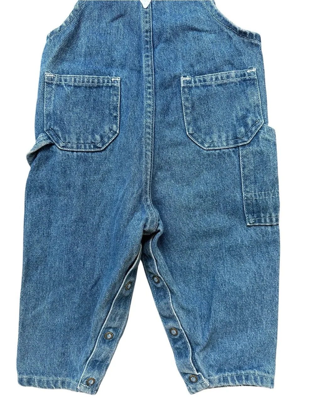 Vintage Kids Unisex Oshkosh B’Gosh Faded Denim Vestbak Overalls Size 18 Months