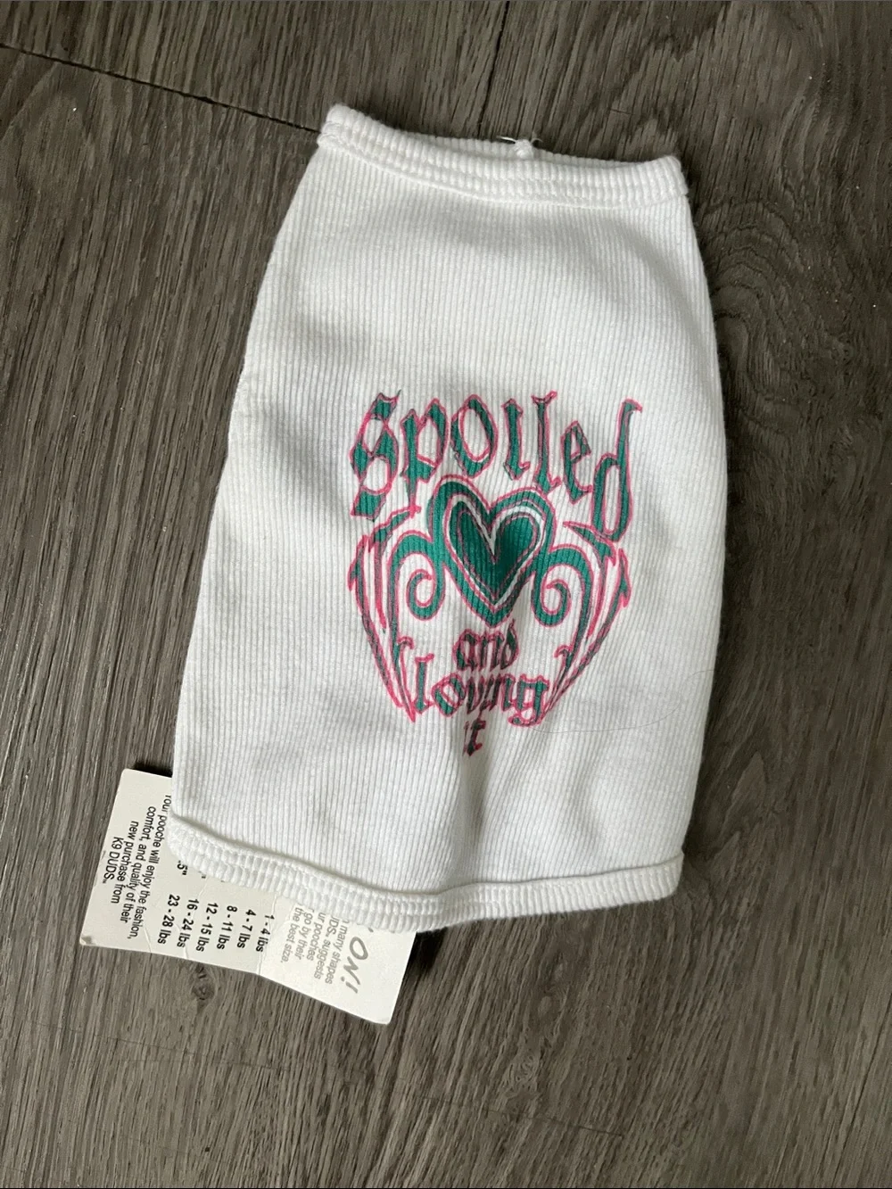 White Ribbed Bottoms with Green & Pink Heart Graphic