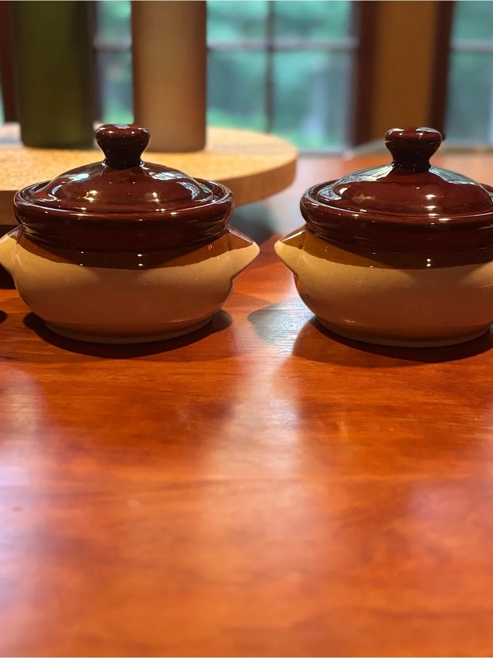Stoneware crock set made in Taiwan vintage