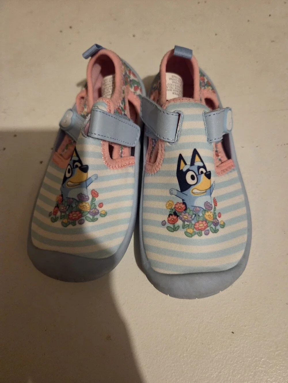 Blue and Pink Kids' Slip-On Water Shoes with Bluey