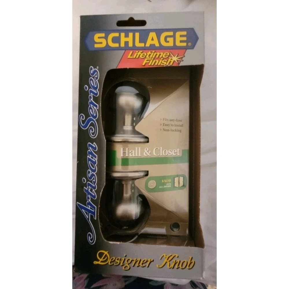 Schlage Hall/Closet Passage Door Knob‎ Satin Nickel